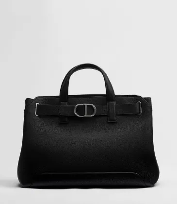 Dior Normandie Black Grained Calfskin Tote Bag 38×29×16cm #A65024