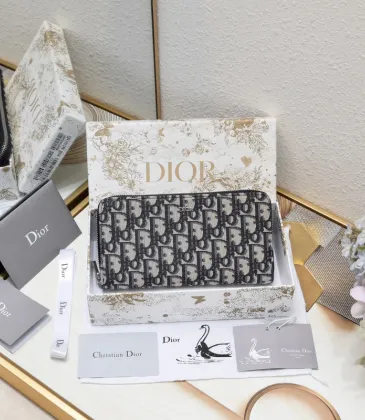 D-ior Zip - Around Wallet In Signature Oblique Pattern With Luxurious Packaging #A50109