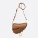 D-ior Saddle Bag In Brown Leather With Gold - Toned Hardware For Timeless Elegance #A50305