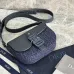 D-ior Blue Denim Oblique Pattern Crossbody Bag With Leather Accents size:19×13×4cm #A54113