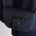 D-ior Blue Denim Oblique Pattern Crossbody Bag With Leather Accents size:19×13×4cm #A54113