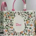 Dior Toile de Jouy Garden Embroidery Canvas Book Tote Bag #A65912