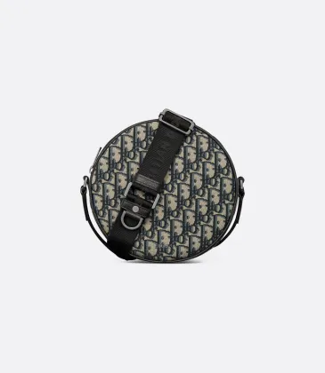D-ior Round Bag With Iconic Oblique Pattern And Adjustable Strap For Fashion Lovers size:20×20×7cm #A54114