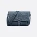 D-ior - Inspired Embossed Leather Crossbody Bag in Navy Blue size:28×18×9.5cm #A53899