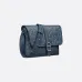 D-ior - Inspired Embossed Leather Crossbody Bag in Navy Blue size:28×18×9.5cm #A53899