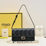 Chic Black Fendi Crossbody Bag With Embossed FF Motif And Chain Strap For Timeless Style size:21×5×11cm #A54311 Chic Black Fendi Crossbody Bag With Embossed FF Motif And Chain Strap For Timeless Style size:21×5×11cm #A54311