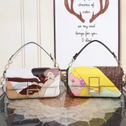 Fendi Baguette Artist Print Canvas Shoulder Bag 27x15x6cm #A64989