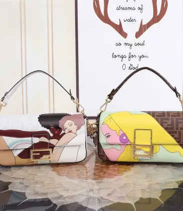 Fendi Baguette Artist Print Canvas Shoulder Bag 27x15x6cm #A64989 Fendi Baguette Artist Print Canvas Shoulder Bag 27x15x6cm #A64989