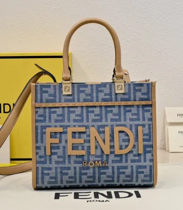 Fendi Roma Denim Tote Bag With Signature FF Pattern And Top Handles For Luxury Style Style size:24×12×23cm #A54312 Fendi Roma Denim Tote Bag With Signature FF Pattern And Top Handles For Luxury Style Style size:24×12×23cm #A54312