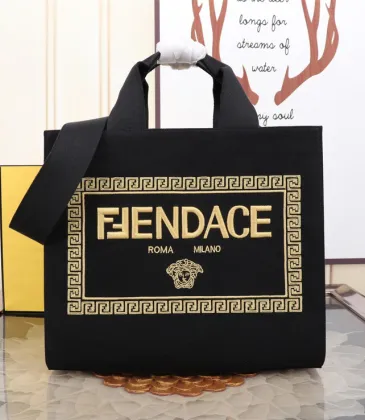Replica Fendi Tote Textured Canvas Gold Logo Greek Key Bag Epitomizing Timeless Luxury size:35×17×31cm #A54202 Replica Fendi Tote Textured Canvas Gold Logo Greek Key Bag Epitomizing Timeless Luxury size:35×17×31cm #A54202