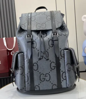 Gucci GG Supreme Canvas Backpack With Leather Trim And Drawstring Closure #A50427