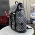 Gucci 839110 Grey GG Supreme Canvas Drawstring Flap Backpack #A66009
