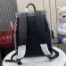 Gucci 839110 Grey GG Supreme Canvas Drawstring Flap Backpack #A66009