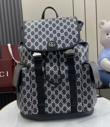 Gucci 839110 Grey GG Supreme Canvas Drawstring Flap Backpack #A66009