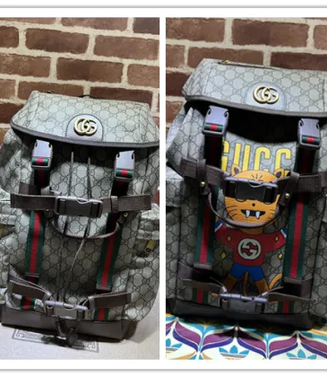 Gucci Original 690999 Backpack | Cute Cat Print GG Supreme Canvas Travel Bag #A60250