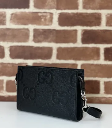 Gucci Black Leather GG - Embossed Pouch With Wrist Strap For Stylish Organization #A50280 Gucci Black Leather GG - Embossed Pouch With Wrist Strap For Stylish Organization #A50280