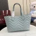 Gucci 855279 GG Marmont Large Tote Bag - White / Light Blue #A60915