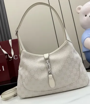 Gucci 863137 Ivory GG Supreme Canvas Hobo Shoulder Bag Adjustable Strap Handbag #A65971