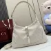 Gucci 863137 Ivory GG Supreme Canvas Hobo Shoulder Bag Adjustable Strap Handbag #A65971
