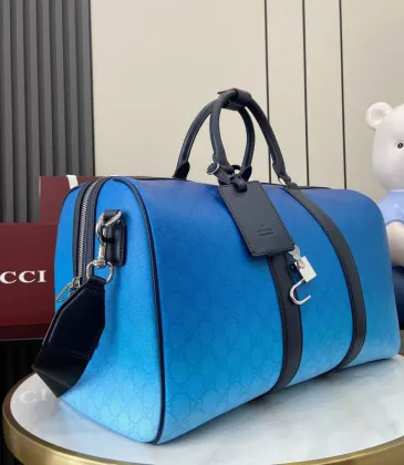 Gucci Blue Gradient GG Canvas Duffel Bag With Contrast Straps #A52607