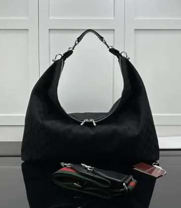 Gucci Jackie 1961 Large Hobo Bag – Black GG Canvas with Silver-Tone Hardware #A59164