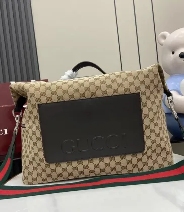 Gucci GG Supreme Canvas Bag With Leather Panel And Web Strap #A51219 Gucci GG Supreme Canvas Bag With Leather Panel And Web Strap #A51219