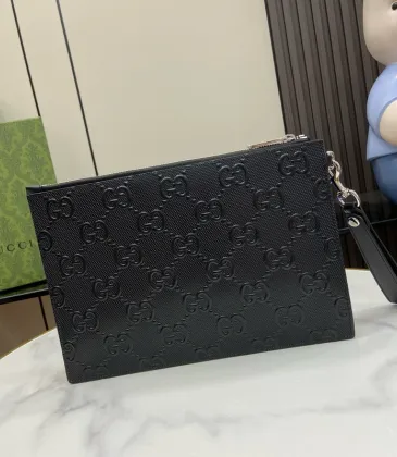 Gucci Embossed GG Leather Pouch With Zipper Closure And Detachable Strap #A50428 Gucci Embossed GG Leather Pouch With Zipper Closure And Detachable Strap #A50428