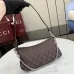 Gucci 875847 Vintage GG Supreme Brown Canvas Silver Chain Underarm Shoulder Handbag #A66008