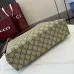Gucci Beige/Ebony GG Supreme Canvas Bucket Bag with Brown Leather Trim and Adjustable Strap 847452 #A58345