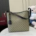 Gucci Beige/Ebony GG Supreme Canvas Bucket Bag with Brown Leather Trim and Adjustable Strap 847452 #A58345