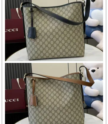 Gucci Beige/Ebony GG Supreme Canvas Bucket Bag with Brown Leather Trim and Adjustable Strap 847452 #A58345 Gucci Beige/Ebony GG Supreme Canvas Bucket Bag with Brown Leather Trim and Adjustable Strap 847452 #A58345