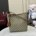 Gucci Beige/Ebony GG Supreme Canvas Bucket Bag with Brown Leather Trim and Adjustable Strap 848881 #A58344
