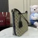 Gucci Beige/Ebony GG Supreme Canvas Bucket Bag with Brown Leather Trim and Adjustable Strap 848881 #A58344