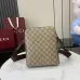 Gucci Beige/Ebony GG Supreme Canvas Crossbody Bag with Web Stripe and Gold GG Logo 839103 #A58346