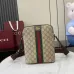 Gucci Beige/Ebony GG Supreme Canvas Crossbody Bag with Web Stripe and Gold GG Logo 839103 #A58346