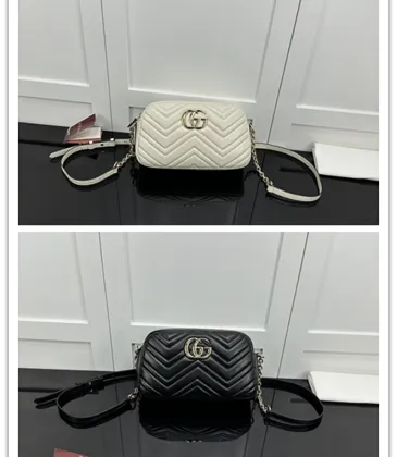 Gucci GG Marmont Mini Shoulder Bag (2 Colors) – White/Black Quilted Leather with Gold-Tone GG Hardware #A59167