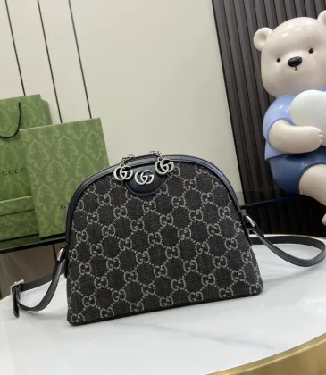 Gucci GG Denim Canvas Dome Crossbody Bag With Double G Hardware And Adjustable Strap #A50429 Gucci GG Denim Canvas Dome Crossbody Bag With Double G Hardware And Adjustable Strap #A50429