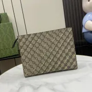 Gucci Diagonal Stripe GG Supreme Canvas Clutch With Iconic Monogram Pattern #A50423