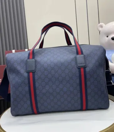 Gucci Navy Blue GG Supreme Canvas Duffle Bag with Red-Blue Web Stripes and Leather Accents 799871 #A58350 Gucci Navy Blue GG Supreme Canvas Duffle Bag with Red-Blue Web Stripes and Leather Accents 799871 #A58350