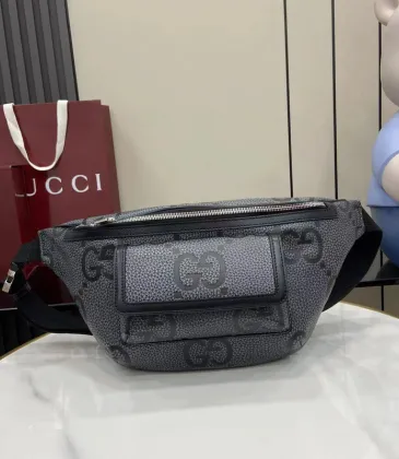 Gucci GG Supreme Canvas Belt Bag With Contrast Leather Trim And Zipper Closure #A50426 Gucci GG Supreme Canvas Belt Bag With Contrast Leather Trim And Zipper Closure #A50426