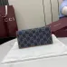 Gucci 821802 GG Denim Leather Trim Bi-fold Long Wallet Snap Card Holder Purse #A65973