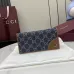 Gucci 821802 GG Denim Leather Trim Bi-fold Long Wallet Snap Card Holder Purse #A65973