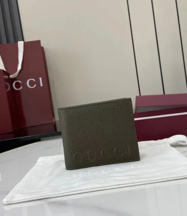 Gucci 835098 Green Grained Leather Bifold Wallet 11x9cm #A61869 Gucci 835098 Green Grained Leather Bifold Wallet 11x9cm #A61869