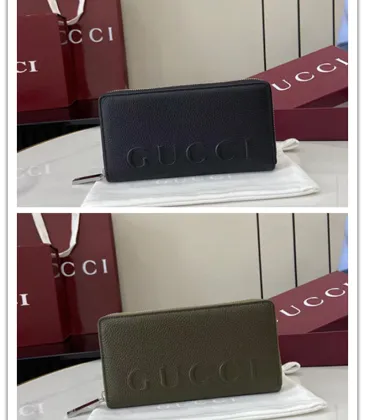Gucci 835120 Green Grained Leather Zip-Around Wallet 19x10x2cm #A61870 Gucci 835120 Green Grained Leather Zip-Around Wallet 19x10x2cm #A61870