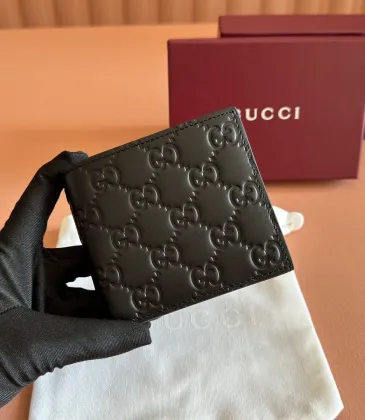 Gucci 850177 GG Embossed Leather Bifold Wallet Black Card Holder 10cm #B67271
