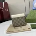 Gucci GG Canvas Compact Wallet with Black Leather Interior, Gold Accents, Classic Pattern &amp; Multiple Card Slots for Women #A56008
