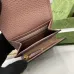 Gucci GG Canvas Compact Wallet with Black Leather Interior, Gold Accents, Classic Pattern &amp; Multiple Card Slots for Women #A56008