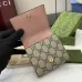 Gucci GG Canvas Compact Wallet with Black Leather Interior, Gold Accents, Classic Pattern &amp; Multiple Card Slots for Women #A56008