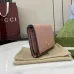 Gucci GG Canvas Compact Wallet with Black Leather Interior, Gold Accents, Classic Pattern &amp; Multiple Card Slots for Women #A56008