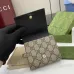 Gucci GG Canvas Compact Wallet with Black Leather Interior, Gold Accents, Classic Pattern &amp; Multiple Card Slots for Women #A56008